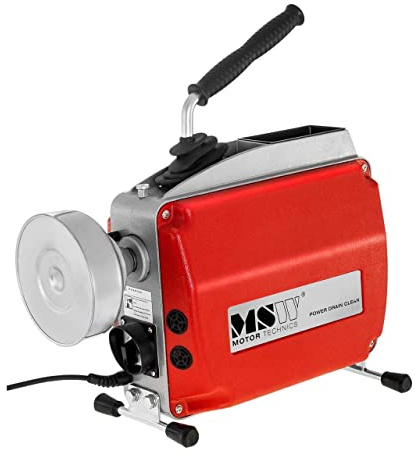 MSW Rohrreinigungsgerät 570 W 400 U/min 2 Spiralensets Ø 16+ 22 mm inkl. Spiralenkörbe für Rohre Ø 20-150 mm Adaptermagazin mit Spirale + Werkzeuge Rohrreinigungsmaschine Rohrreinigungsspirale