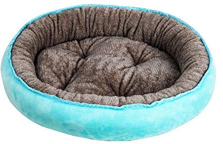Uteruik Haustierbett für Hunde und Katzen, weiches Plüschkissen, wendbar, Nesthöhle, rund, für Katzen und kleine Hunde, 1 Stück, d, S
