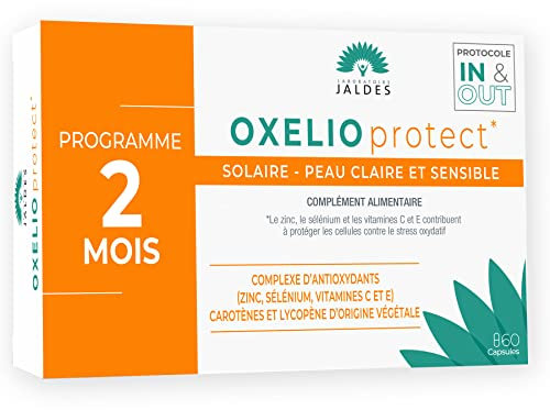 OXELIO PROTECT 60 Capsules | Solaire | Peaux Claires, Sensibles, Réactives | Préparer à l’Exposition au Soleil et Sublimer son Été | Caroténoïdes Naturels, Vitamines et Minéraux | LABORATOIRE JALDES