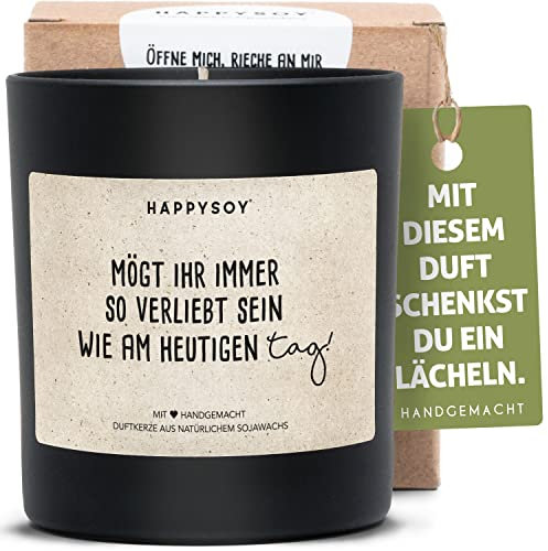 Hochzeit Geschenk Duftkerze im Glas mit Spruch aus Soja - natürlich handgemacht vegan nachhaltig - Hochzeitsgeschenk Geschenkidee zur Hochzeit für Brautpaar Glückwünsche Heirat
