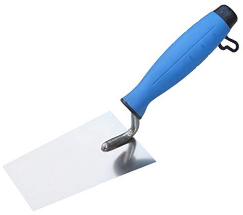 Toolty Stainless Steel Bucket Trowel - 130mm - Rubber Handle - for Scooping-Scraping: Motar, Cement, Plaster - Masonry, Brickwork DIY -TLTY-1199