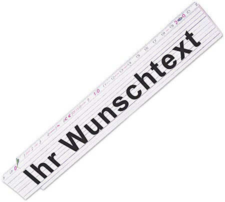 Zollstock mit Wunsch-Text - Glieder-Maßstab personalisiert - Meterstab individuell einseitig bedruckt