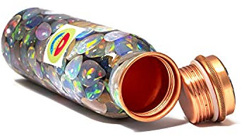 EDIT NOT! Kupferflasche, 100 Stück, reines und originales Kupfer, auslaufsicher, gelenkfrei, gesundheitliche Vorteile, Zuhause, Büro, Yoga, Fitnessstudio, 1000 ml (mehrfarbiger Kieseldruck)