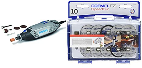 Dremel 3000 Outil Rotatif Multifonction 130W avec 5 Accessoires & Kit d'Accessoires Dremel SC690 EZ SpeedClic - Coffret de Meules à Tronçonner pour Outil Mulltifonction Rotatif