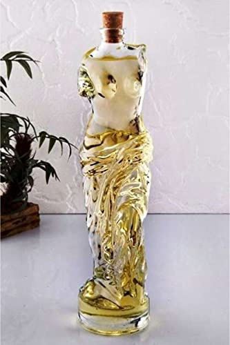 POLENArt Venus Décanteur à liqueur avec bouchon en liège en forme de femme Carafe à whisky Carafe à vin Carafe à décanter durable en verre épais 800 ml Bouteilles en verre turc
