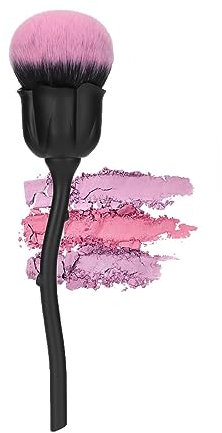 Nagelkunst-Staubpinsel Rosenblüten-Make-up-Pinsel Rosen-Rouge-Pinsel Maniküre-Staubpulver-Entferner zum Nagelschneiden und Reinigen von Make-up-Pinsel-Werkzeugen(Schwarz + Lila)
