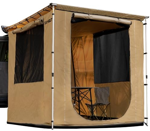 SAMOUT Vehicle Awning Room 6.6' x 8.2' Rip-Stop 420D Oxford Side Awning With PVC Floor, Waterproof & Wind Resistance, Easy Setup Design (Room Only)