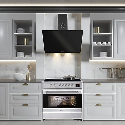 GURARI Induktions-Standherd GCH E 913 X + GCH D 286 BL Prime, Induktions Standherd 90 cm +Dunstabzugshaube 90 cm