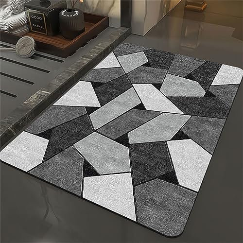 Badezimmerteppich, Badematte, Badematte Stein, Teppich Läufer, Stone Bath Mat, Badteppich Rutschfest Waschbar, Absorbierende Badematte, Duschmatte, Badvorleger, Duschvorleger, Carpet Puzzle-70x120cm