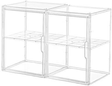 2er Set transparente Kunststoff-Handtaschen-Aufbewahrungs | für Schrank, Acryl-Vitrine,Handtasche und Geldbörse, Stapelbare , Ausstellung und Spielzeug-Organisation