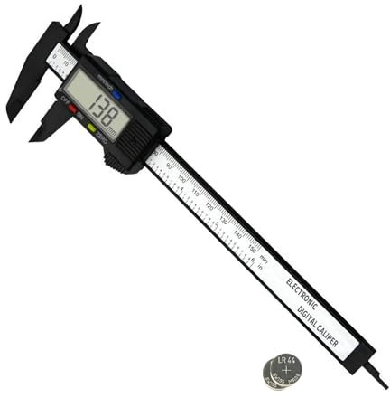 DIVID® Digitale Messschieber| 150mm/6'' Digital mit LCD Display und Batterie| professioneller messer für Innen,Außen,Tiefen und Schrittmessung|Kohlefaser schieblehre