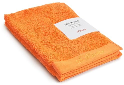s.Oliver Gästehandtuch 30x50 cm - 100% Baumwolle, 600 g/m², weich & saugstark, Gästetuch orange