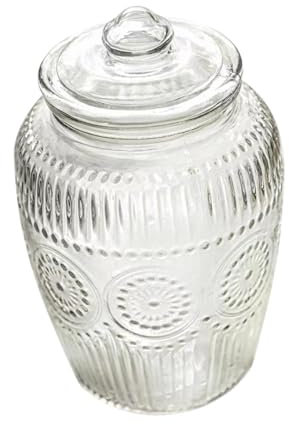 Gralara Tarro de Vidrio Grande, Multiusos, Decorativo, Bote para té de 2000ml, Tapa Hermética, Fácil de Limpiar