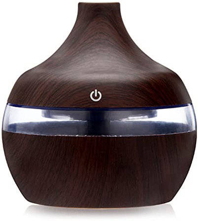 Humidificador Aceites Esenciales Humidificador eléctrico Esencial Aroma al Aceite difusor ultrasónico Madera Grano humidificador de Aire USB Mini Mist Maker LED Luz for Coche Humidificador(A)