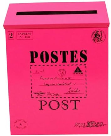 GSJNHY Briefkasten Retro Vintage Europäischer Außenwandbriefkasten Briefkasten Sicherer Briefkasten Außenbriefkästen(Rose Red)