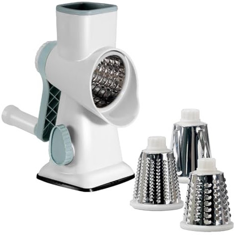 Cheese Grater with Hand Crank, Rotary Grater for the Kitchen, Multifunctional Grater for the Kitchen, Manual Slicer, Versatile Vegetable Cutter, Rotary Cheese Grater for Cheese, Cucumber, Apple