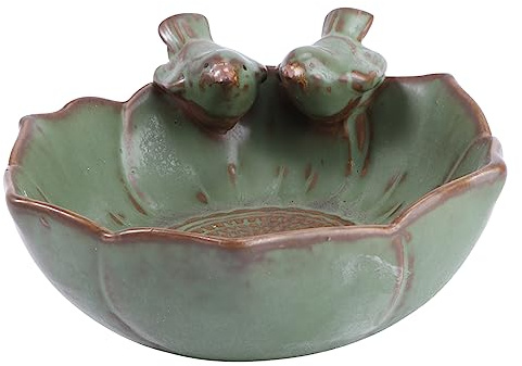 POPETPOP Bird Feeder Bowl Ceramic Succulent Pot Multi-purpose Reusable Decorative