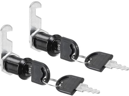 PATIKIL Serratura Cassetti Chiavi 2Pz 1-1/6 (30mm) Cilindro Serratura Lega Zinco Chiave Differente Armadietto Porta Ufficio Casa Buca Delle Lettere Nero