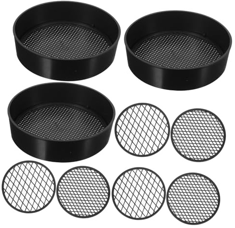 VICASKY 3 Sets Plastic Soil Sieves Mesh Sifting Pans for Sifting Gardening Tools Suitable for and Plant Soil Preparation