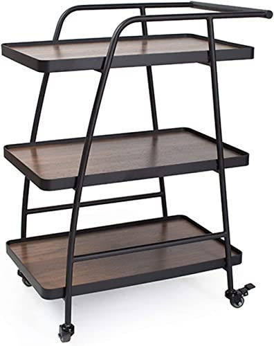 HUIBBGO Getränkewagen für den Außenbereich, Lebensmittel, Schönheitssalon, Tee, Catering-Trolley, Barwagen, Küchenregal mit Rädern, Holz- und Metallkonstruktion, 3 Farben erhältlich