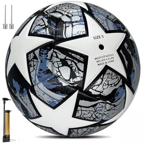 UTiTiVOOD Fußball größe 5 Fussball Geschenke Jungen.fussbälle Fans lederfussball Liebhaber Ausgestattet mit Pumpe