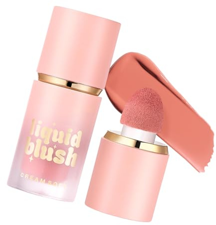 Rubor líquido portátil para mejillas, hidratante de larga duración, acabado natural, maquillaje de mejillas para uso diario o eventos especiales