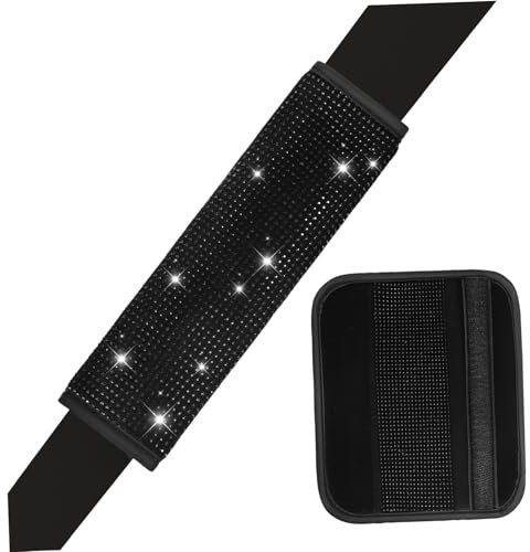 2 Pezzi Cuscinetti Auto con Bling Imbottitura Microfibra Protezione Comfort per Cinture Sicurezza Accessorio per Interni Auto Elegante e Resistente