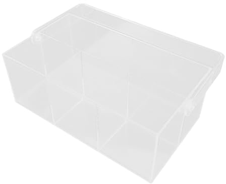Ciieeo Organiseur de Couverts Transparent avec Poignée Acrylique Boîte de Rangement Divisée Portable pour Cuisine Pique- Fête et Salle à Manger Support Pratique pour Fourchettes Cuillères
