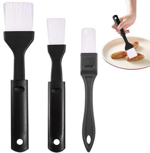 3 Pcs Pastry Brushes for Baking, Food Brushes for Cooking Basting Brush, Cooking Brush Oil Applicable to Home Chefs & BBQ Enthusiasts and Spread Milk and Egg, Barbecue Bakings Tools
