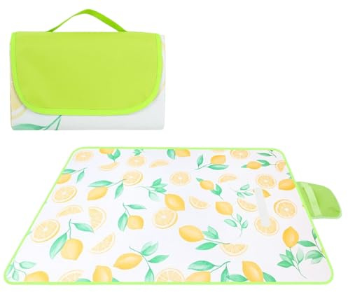 Generico Coperta da Picnic | Tappetino Antiumidità Pieghevole - Tappeto Esterno Antisabbia 200x200cm con Maniglia | Per Camping Libero Esterno Cortile Piscina Balcone Musica