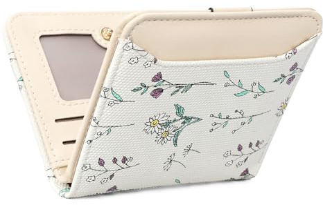 GAEKEAO Geldbeutel Damen Klein, Mini Portemonnaie Damen mit RFID-Schutz aus Leder, Stylisches Design mit Druck, Kleine Geldbörse mit Reißverschlusstasche, Slim Wallet