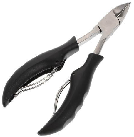 GETAJGHSD Alicates para Cortar Uñas de Acero Inoxidable Diseño de Punta Curvada, Tamaño Portátil y Color Negro, Ideales para Uso en Casa y Salón de Uñas