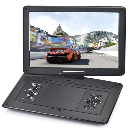 MOOILKO Lettore di dischi multimediali CD DVD portatile con grande schermo HD da 15,6 pollici for l'home entertainment Archiviazione e backup dei dati