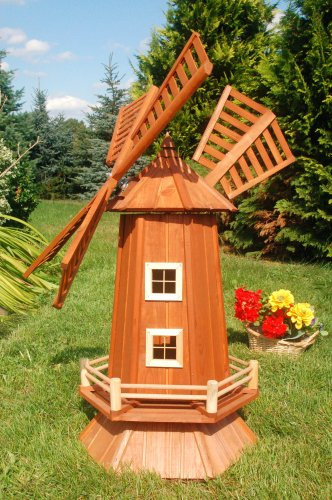 Deko-Shop-Hannusch Windmühle, Garten Windmühle, Holz Windmühlen, imprägniert, Kugelgelagert, 1.15 m