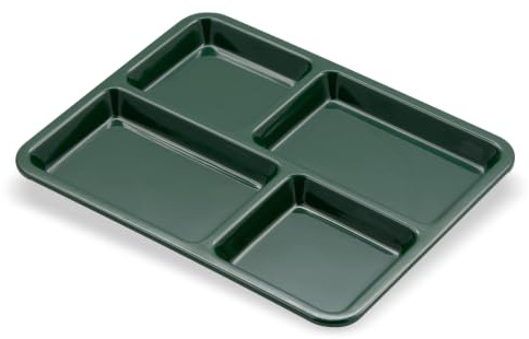 CFS KL44408 Bandeja Rectangular con (4) Compartimentos, melamina, Verde Bosque, 10-15/16 Pulgadas, 8-21/32 Pulgadas, 5/8