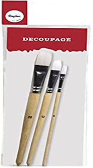Rayher Hobby 37316000 Pinselset, für Decoupage, 3 Stück, verschiedene Größen