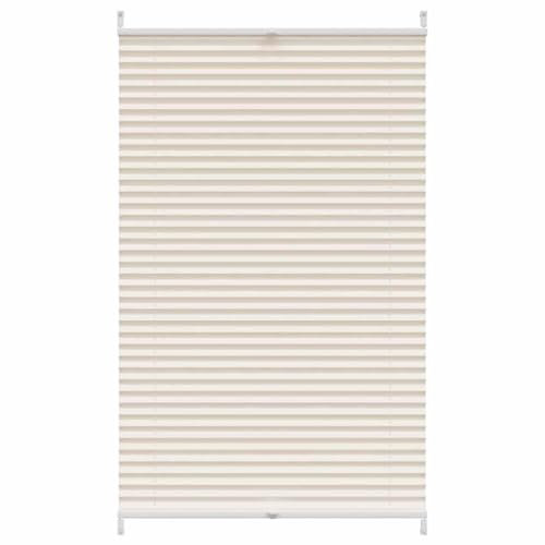 vidaXL Plissee Faltrollo Rollo Sichtschutz Jalousie Plisseerollo Klemmen 80x100cm Creme