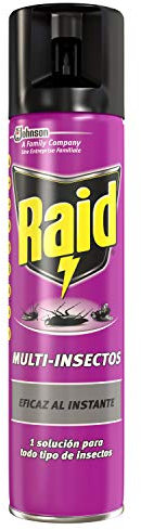 Raid ® Spray Insecticida - Aerosol Multi-Insectos, para todo tipo de insectos, Eficacia inmediata, Unidad, 400ml, packaging may vary