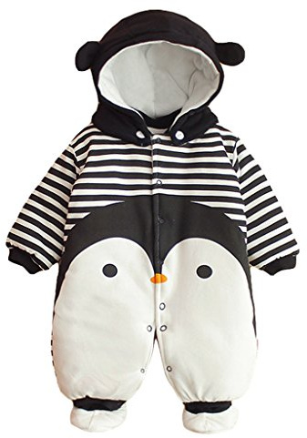 Baby flickor pojkar sparkdräkt nyfödd tjock snödräkt höst/vinter spädbarn overall outfit vinröd 3 månader