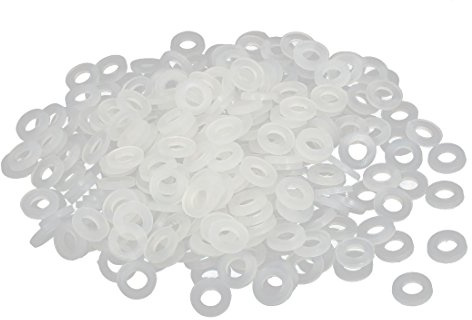 sourcing map 300 Stück Unterlegscheiben Distanzstücke M3 x 6mm x 1mm Weiß | Dichtungen Verschluss, Nylon