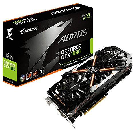 Gigabyte GV-N1080AORUS -8GD V2 Nvidia AORUS GeForce GTX 1080 8G Rev2 PCI Express Graphics Card - Black