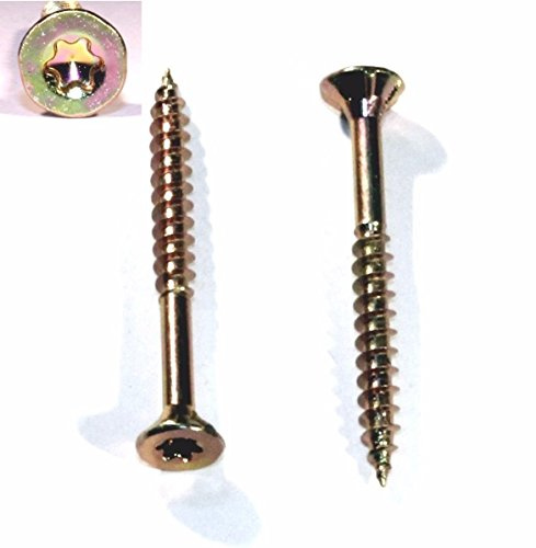 1000 Stück Torx-Spanplattenschrauben 4,0 x 40 mm – gelb verzinkt – Teilgewinde/Torx/Universal-Schrauben