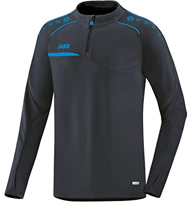 JAKO Kinder Trainingsziptop Prestige, anthrazit/JAKO blau, 3XS, 8658