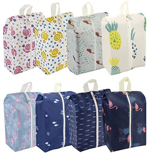 Schuhtaschen, Wasserfeste Staubdicht Schuhbeutel für Reise oder Zuhause-Aufbewahrung, Schuhsack Shoe-Bag mit Zugband für Männer & Frauen (8 Stück)