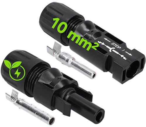 MC4 Connecteur de raccordement 10 mm2 PV-KST4/10II & PV-KBT4/10II | Fiche photovoltaïque originale MultiContact, protection IP67, système Snap-in, courant 30A, cuivre étamé haute qualité.