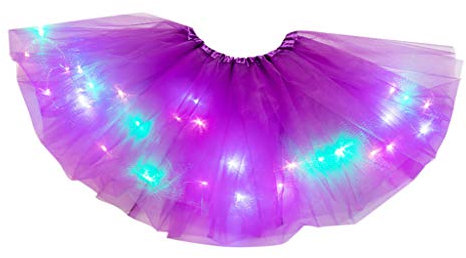 Lazzboy Tutu-Rock Womens Paillette Elastischer kurzer Rock(X-Dunkelviolett,M)