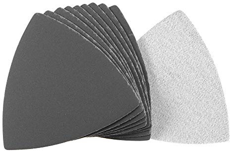 sourcing map Triangular Sandpaper Hook and Loop Triangle Sanding Pad Fit 3-1/2 Oscillating Multi-Tool Silicon Carbide for Wet/Dry Use 1000 Grit 10pcs