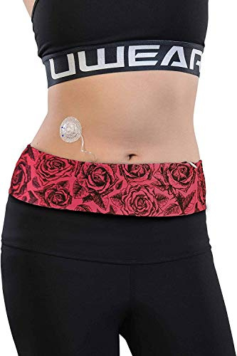 Dia-BellyBand - Ceinture pour pompe à insuline avec ouvertures pour tubulures à porter sur les hanches- Pour enfants et adultes diabétiques. Idéale pour sport et voyages. (L (92-102 cm))