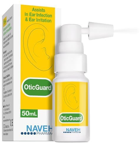 NAVEH PHARMA Otic Guard Natural Ear Spray 3 in 1 Herbal-Oil Blend for Ear Infections & Pain, Itchy Ears Ear Wax Removal Kit Softener for Clogged Ear Relief and Swimmer’s Ear (50 ml)