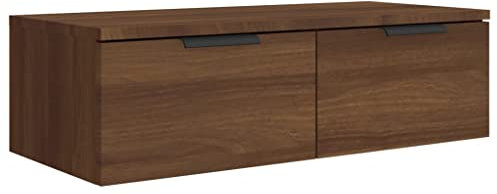vidaXL Armario de Pared Mueble Aparador Almacenaje Cajones Colgante para TV Estante Flotante Salón Decoración Madera Contrachapada Marrón Roble